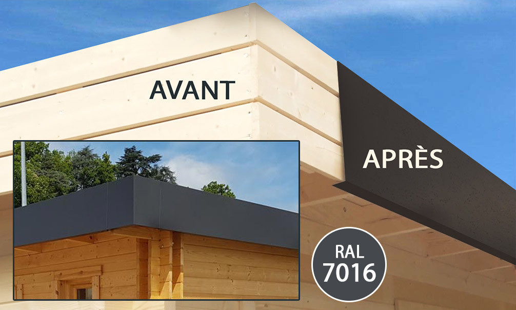 Habillage de bandeaux et planches de rive en aluminium avant après