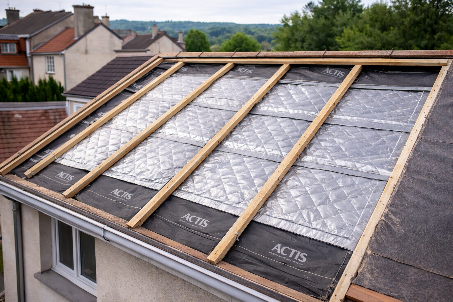 Isolation de toiture neuve après rénovation thermique à Meyzieu