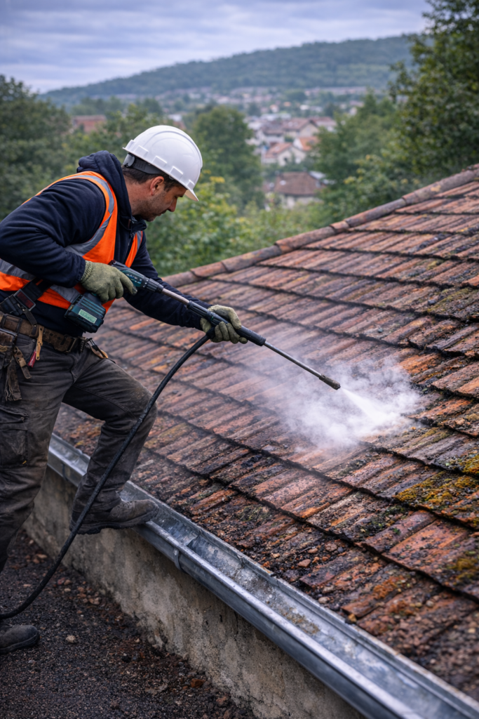 Nettoyage de toiture à Caluire-et-Cuire avec démoussage professionnel